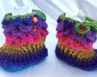 6-12 month size Handmade baby booties with dragon scales, #B-026