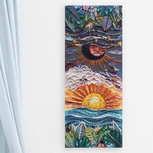 Perlenstickerei zwischen Tag und Nacht, Mond und Sonne, DIY Perlenstickerei