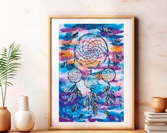 Bead Embroidery Kit Dreamcatcher Amulet, Dreamcatcher Embroidery, DIY Beaded Amulet