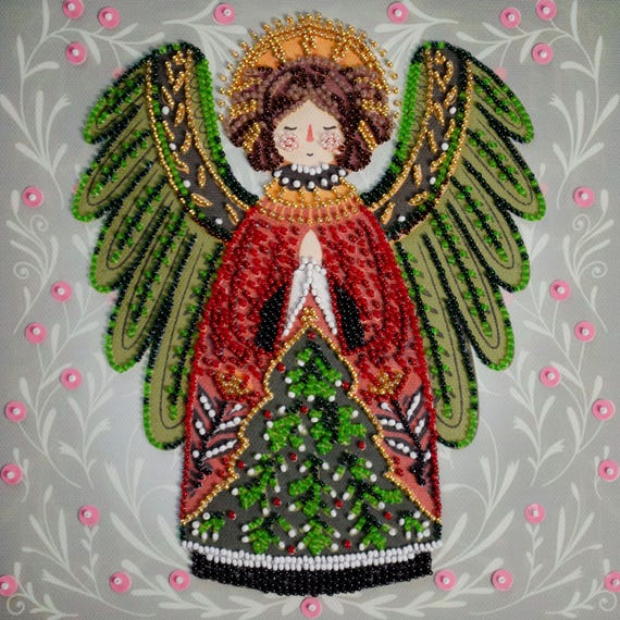 Bead Embroidery Kit Guardian of the Christmas Miracle, Christmas Angel, DIY  Beaded Angel - Etsy Israel