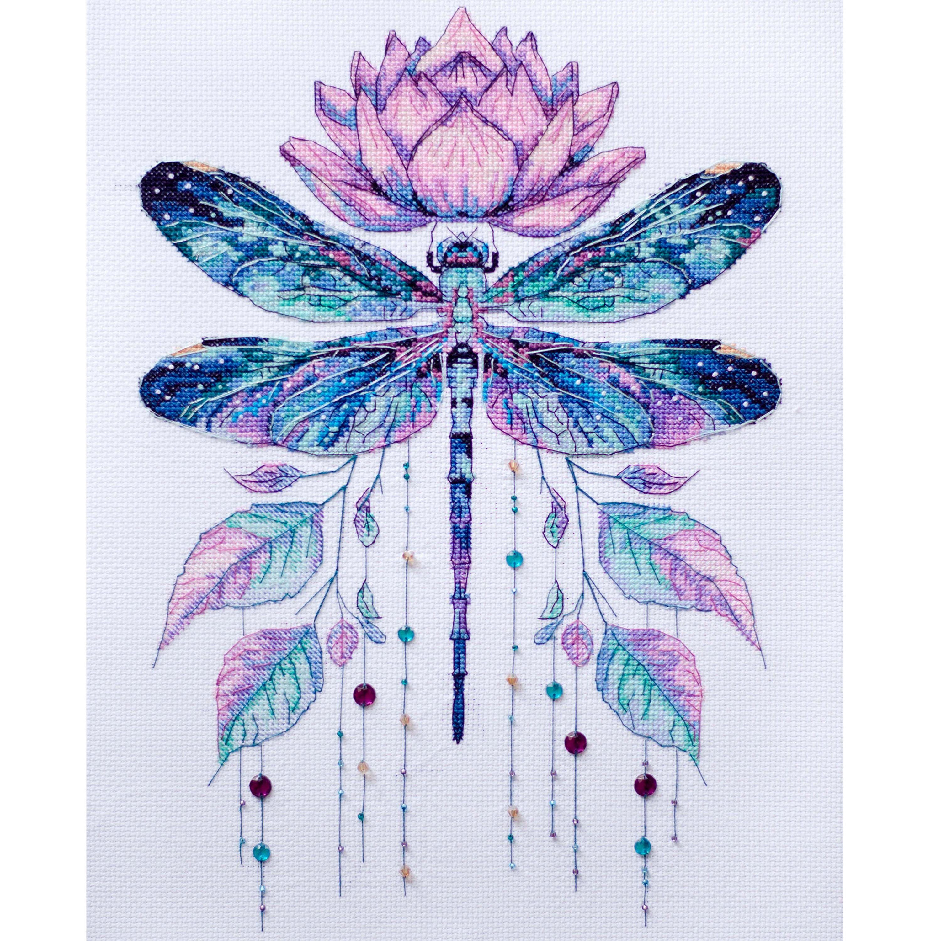 いち様確認用 購入不可 クロスステッチキット 夏のトンボ、昆虫刺繍、DIY カラフルなトンボ