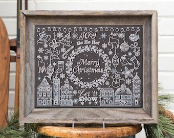 Borduurpakket kralen vrolijk kerstfeest, borduurpakket kerst, borduurpakket