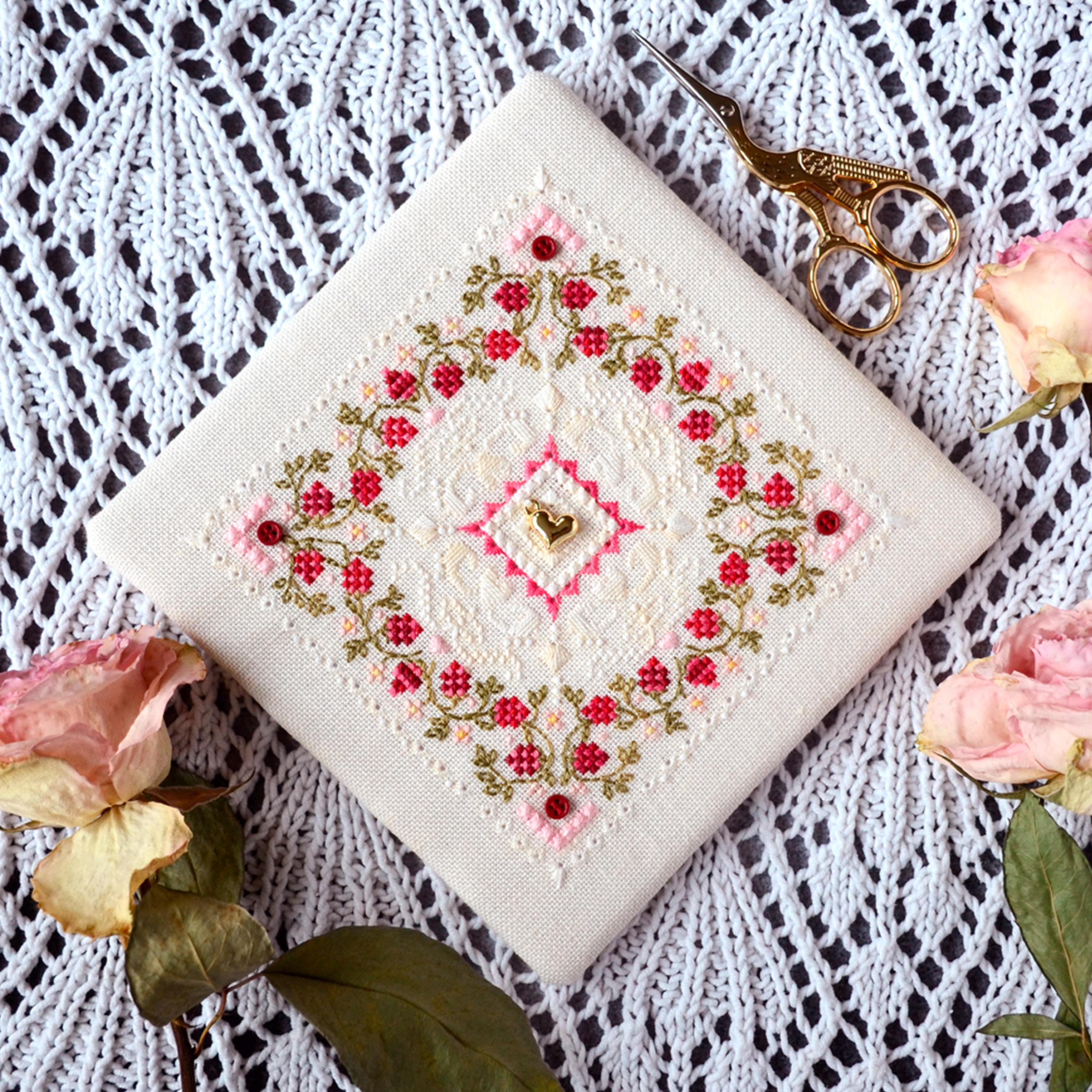 クロスステッチキット ラズベリーサンプラー、ラズベリー刺繍、モダン