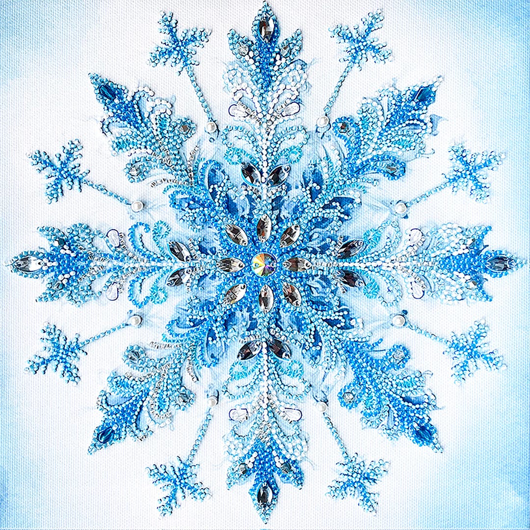 Bead Embroidery Kit Frost Patterns, Snowflake Embroidery, Beaded ...