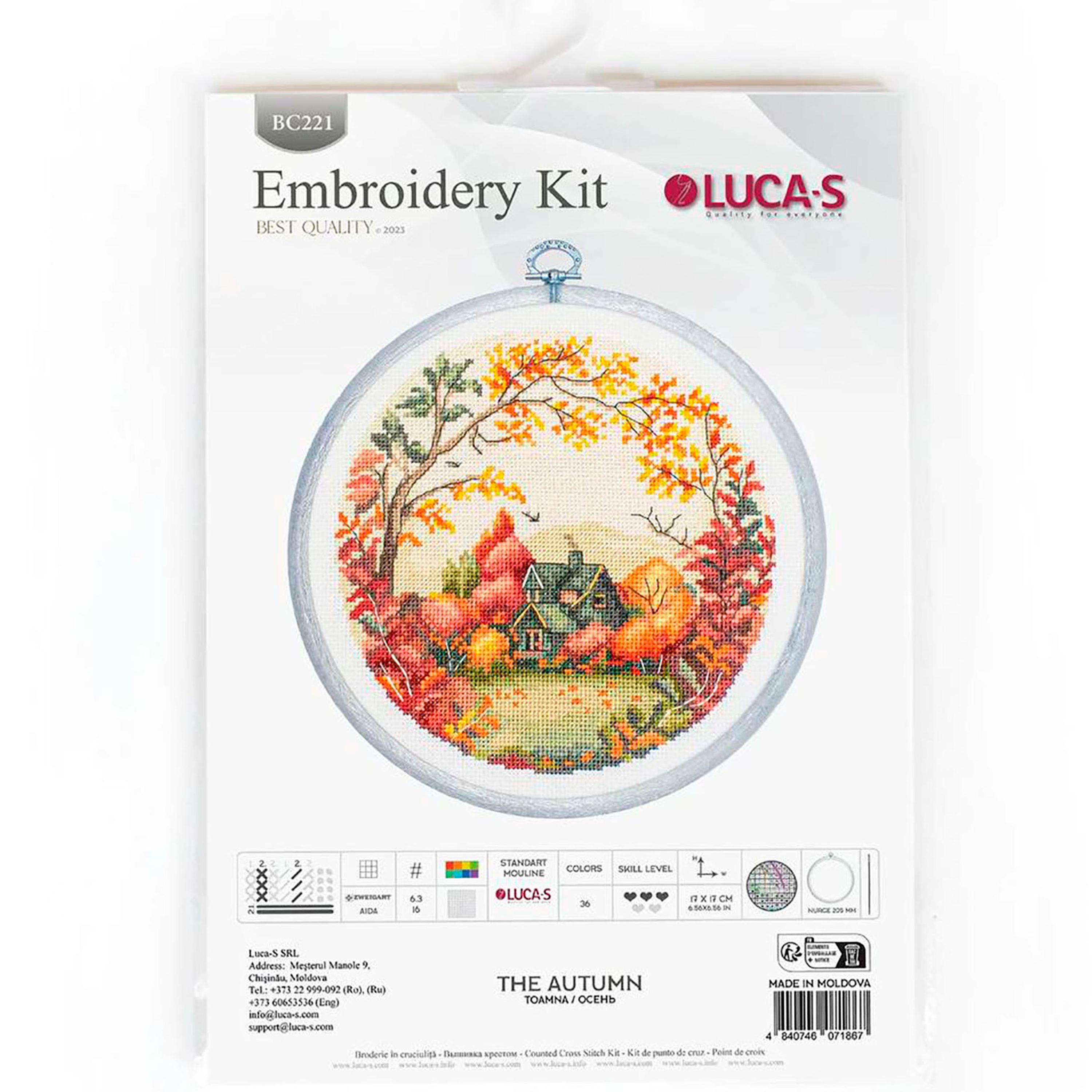 Cross Stitch Kit the Autumn, Autumn Landscape, DIY Autumn Cottage