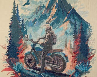 Cross Stitch Kit Forest Journey, Mountain Landscape, Needlepoint Kit