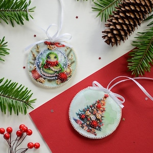 Bead Embroidery Kit Festive Snake, Christmas Toys, DIY Beaded Snake