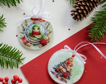 Kit de broderie de perles Serpent festif, jouets de Noël, serpent de perles bricolage