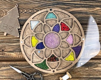 Wooden Bead Storage, Wood Accessory, Wooden Bead Organizer, Embroidery Organizer