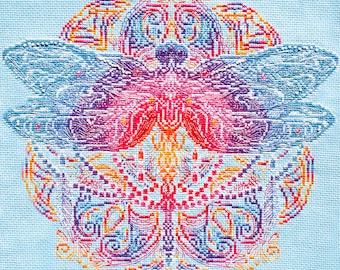 Kit Point De Croix Riolis Beauté De L'arc-en-ciel, 25x25cm, Toile Aida 14ct