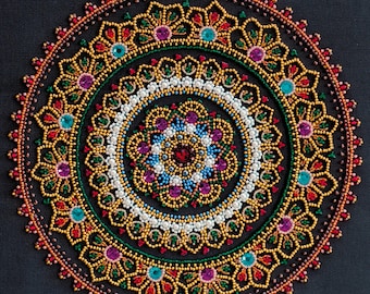 Pärlbroderikit Mandala, Mandalabroderi, DIY Pärlmandala