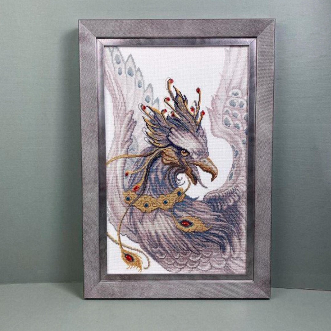 クロスステッチキット 神話のフェニックス、鳥の刺繍、カラフルな壁