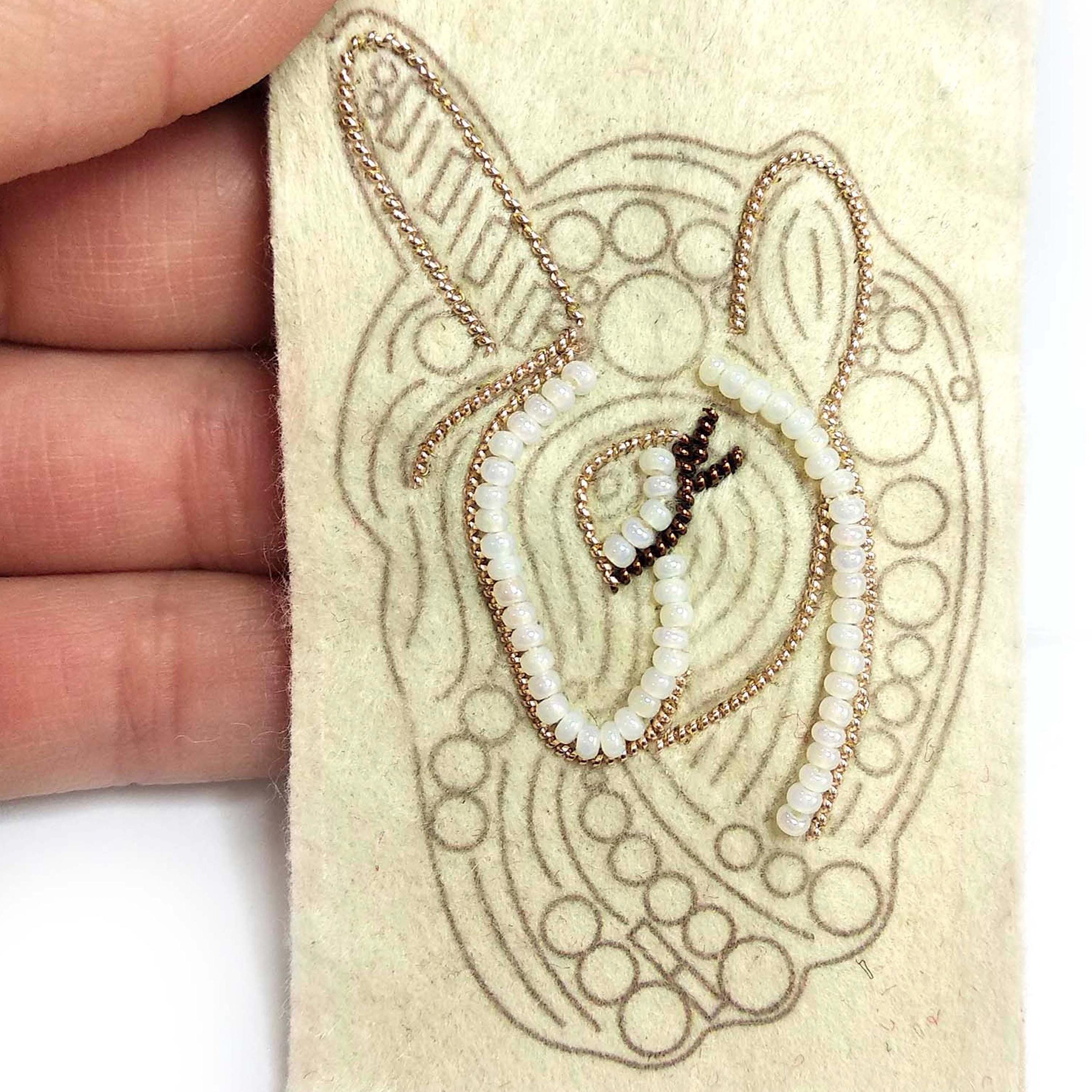 ビーズ刺繍キット ユニコーンブローチ、手作りユニコーンジュエリー
