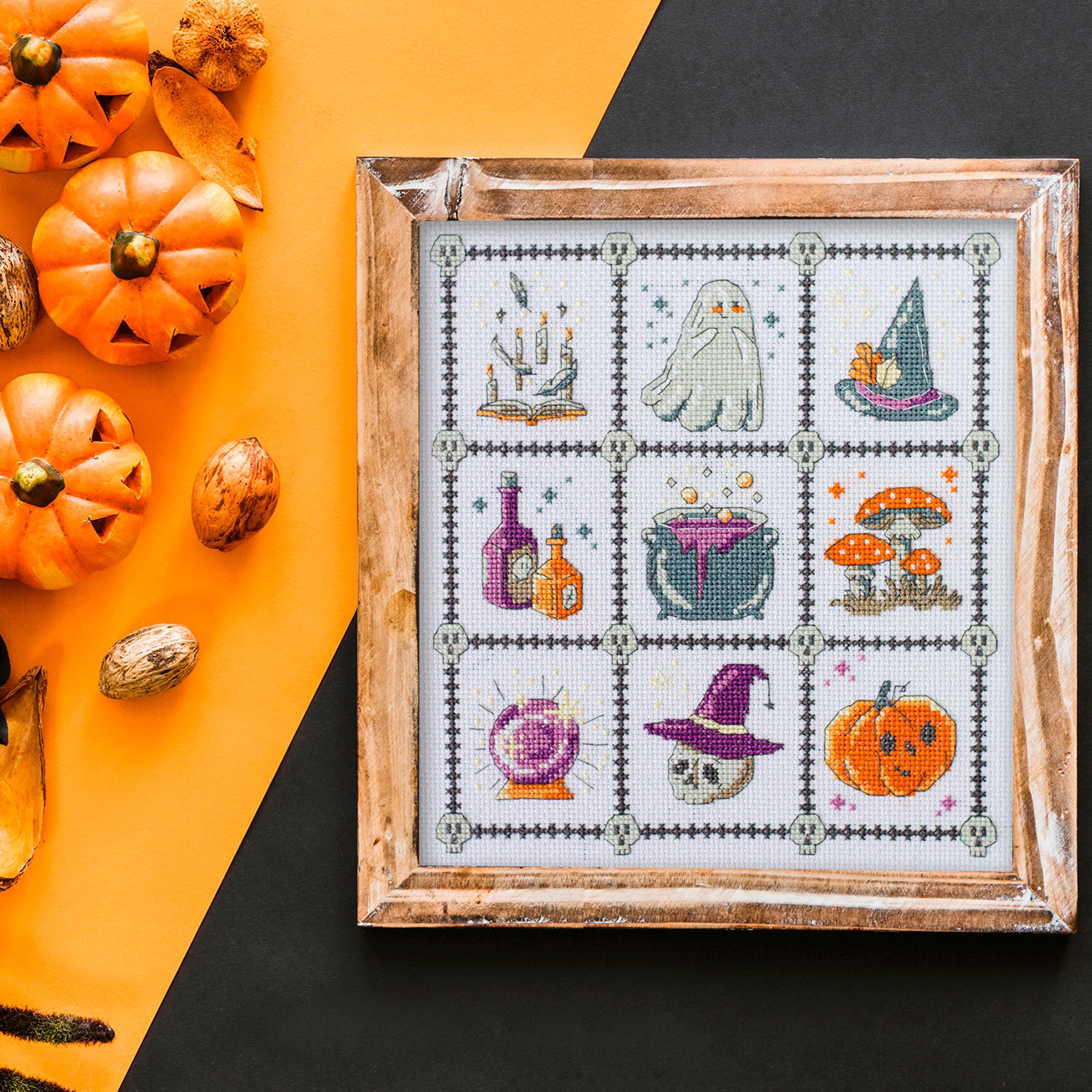 クロスステッチキット ハロウィンモチーフ、ゴースト刺繍、DIY