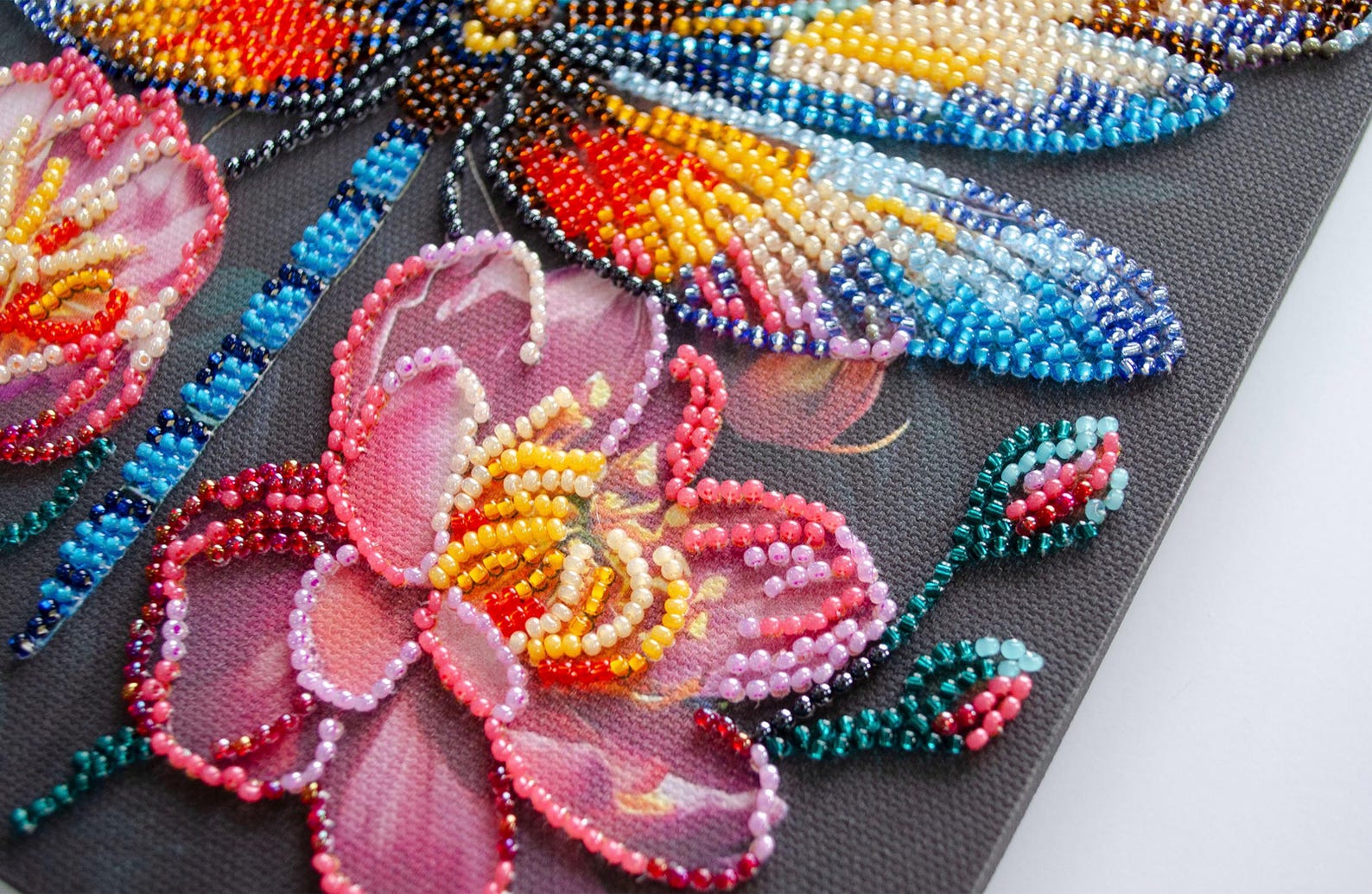 Bead Embroidery Kit Colorful Dragonfly, Insect Embroidery, DIY Beaded ...