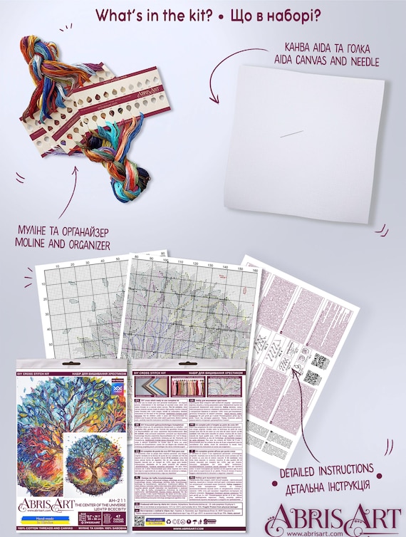 Kit Point De Croix Magnolia 11CT - Tissu Pré-imprimé 40x50 Cm - Pour Débutants Adultes - Décoration Murale DIY