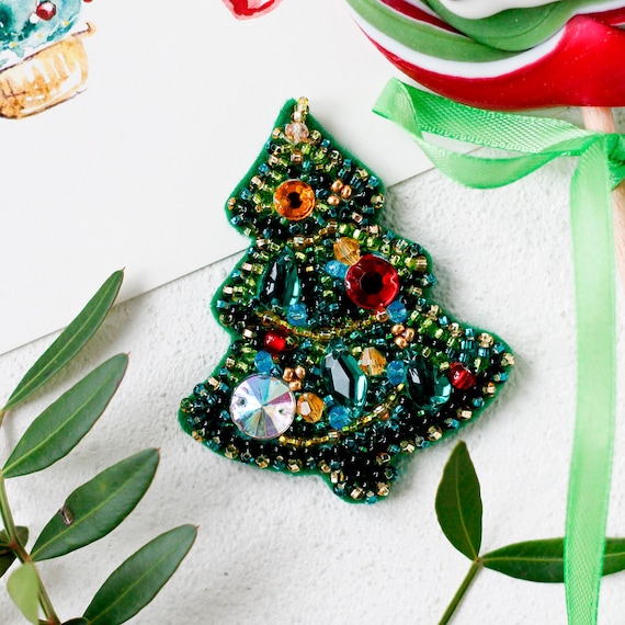 ビーズ刺繍キット クリスマスツリー、クリスマスオーナメント、ビーズ