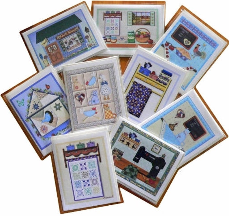 Note Cards Blank 9 Quilt Designs Country Home Quilt Shop Etsy