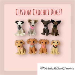Custom Crochet Dog, Handmade Custom Dog,  Custom Stuffed Animal Amigurumi Dog, Custom Crochet Pet, Handmade Custom Pet Memorial Plush
