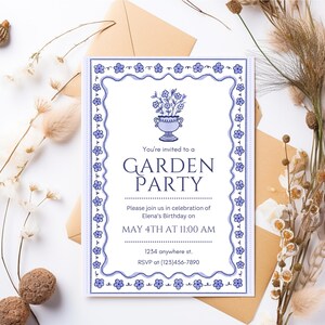Convite para chá de panela, convite para chá de bebê, convite para festa no jardim, convite para chá de bebê, convite para aniversário, modelo canva editável