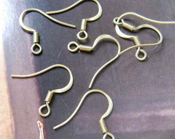 72 pcs Brass French hook with coil /earwire (FIND-127)