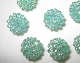 40 pcs 9mm - Shiny Aqua blue berry beads - (berry-D)