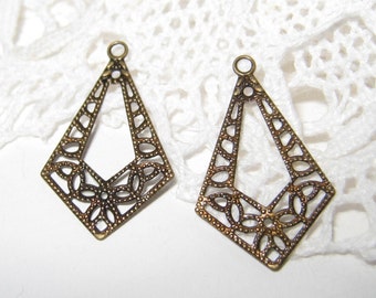 100 pcs Antique brass filigree charm/findings  (FIND-019)