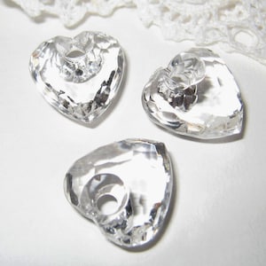 8 Stk. 16mm - Acryl facettierten Diamanten geschnitten Herz Charme (CM-015-C3)