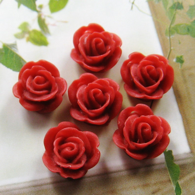 6 pcs 13mm Rose cabochon CA836-C
