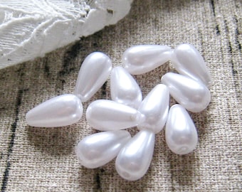 30 pcs - 12mm -Teardrop Pearlized beads (Bead-152-D)