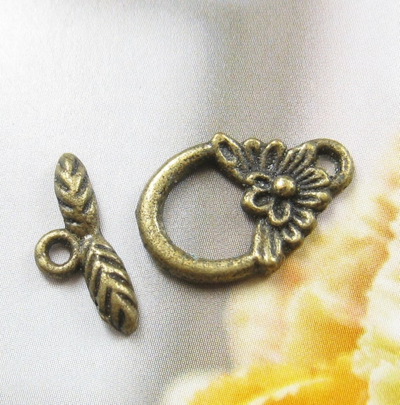 1708Y-K-210 8 Sets Antique Brass Base Metal Clasp-Toggle