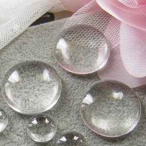 10 pcs -25mm Round clear magnifying glass cabochon