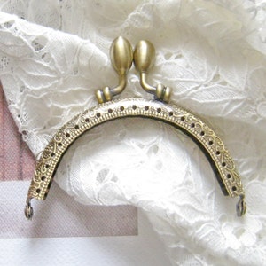 Set van 2 stuks-3,5 inch, 8,5 cm-antieke koperen portemonnee frame, vintage stijl tas frame, kleine metalen frame, koppeling frame F2