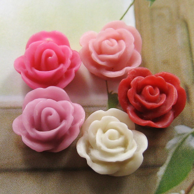 6 pcs 13mm Rose cabochon CA836-C
