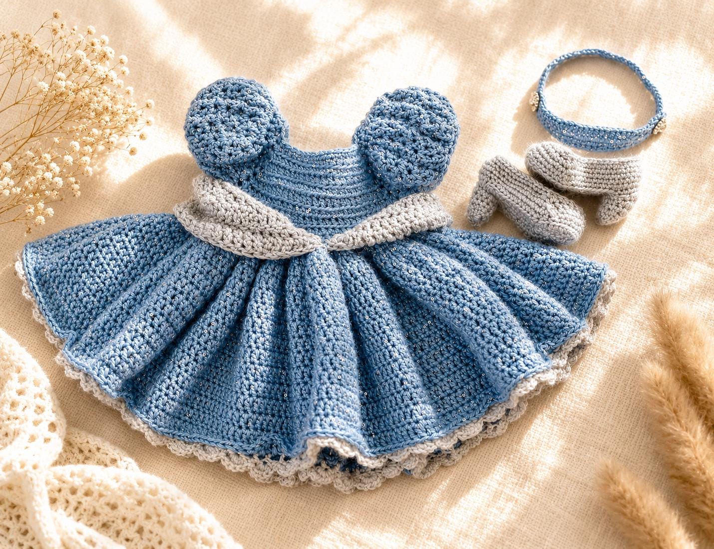 crochet cinderella dress Crocheted Baby With Headband & Slippers – Newborn Photo Outfit, Halloween Costume Disney princess milestone Color:Salmon Pink lt11-create3d-1025 JULMCOMO Dresses for Women 50g/160m) Light blue (75)