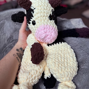 Crochet Cow Lovey - Ultra Soft & Cuddly Baby Security Stuffy