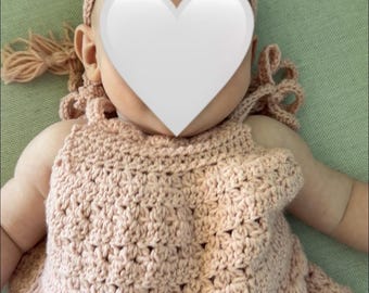 Crocheted Baby Dress – Handmade Tie Strap Outfit