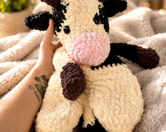Vaquinha de Crochê para Aconchegar-se – Bichinho de Pelúcia para Berçário, Presente Ideal para Chá de Bebê