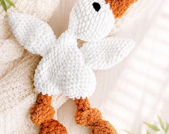 Handmade Crochet Goose Plush Toy | Soft Stuffed Goose | Farm Animal Plush | Baby Shower Gift | Nursery Decor | Amigurumi Toy