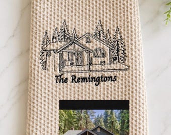 Custom Machine Embroidered Hand Towel – Personalized Cotton Kitchen or Bathroom Towel