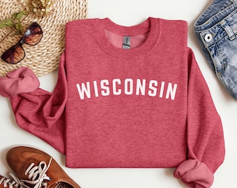 Wisconsin Sweatshirt | Sporty Wisconsin Crewneck Sweater | State Pride Shirt | Gift For Wisconsinite