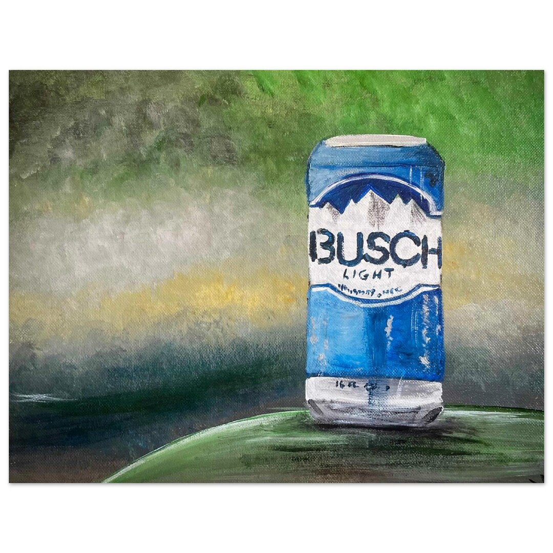 Busch Can Vector Busch Light Can Acrylic Painting Print | Vivid Giclée Bar Decor Poster ...