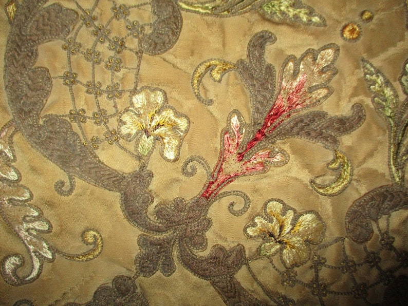 Antique Quilt French Bed Cover Silk Chenille Metallic Lace Etsy