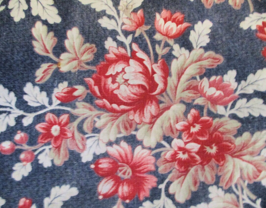 Antique Cotton Fabric French 1800s Indigo Blue Etsy