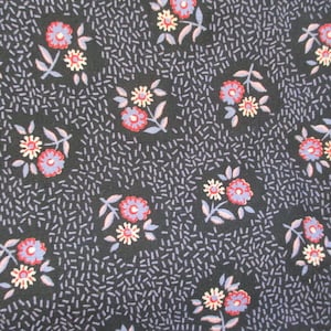 Antique Calico Fabric Cotton Quilt Floral Navy GORGEOUS