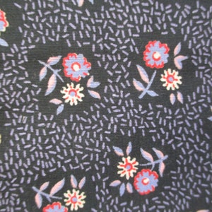 Antique Farmhouse Calico Fabric Cotton Quilt Floral Navy GORGEOUS