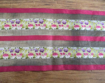 Antique Silk Ribbon 33 1/2" x 4 Metallic Sash French 1920's FABULOUS