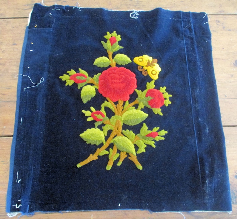 Antique Art and Crafts Pillow Stumpwork Silk Velvet Roses Etsy