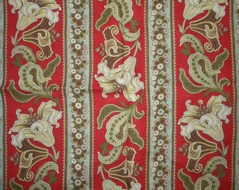 Antique Cotton Fabric French Art Nouveau STUNNING