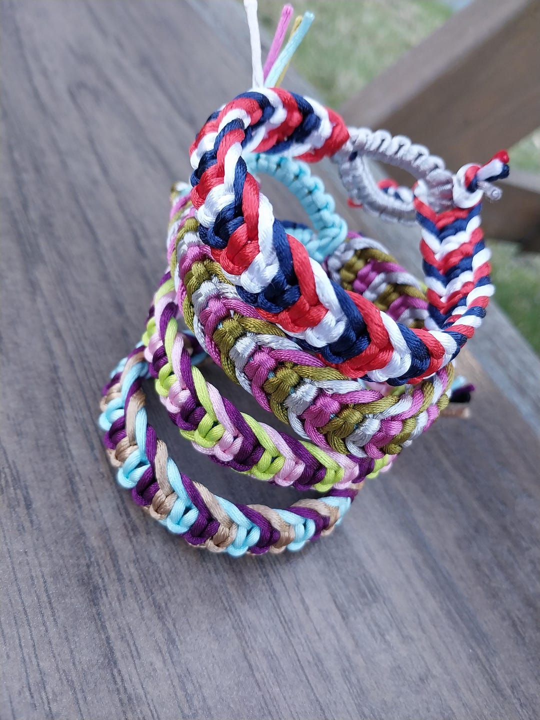 Handmade Macramé Bracelet With Fishbone Weave and Customizable ...